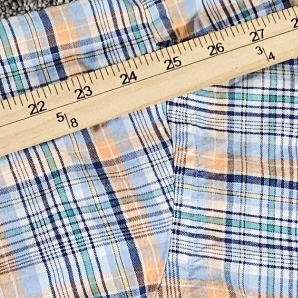 Ralph Lauren Button Down Mens XXL Blue Orange Plaid Classic Fit Cotton Preppy - Picture 7 of 11